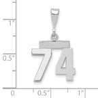 FJC Finejewelers 14 kt White Gold Small Polished Number 74 Charm