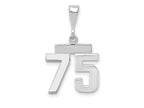 FJC Finejewelers 14 kt White Gold Small Polished Number 75 Charm