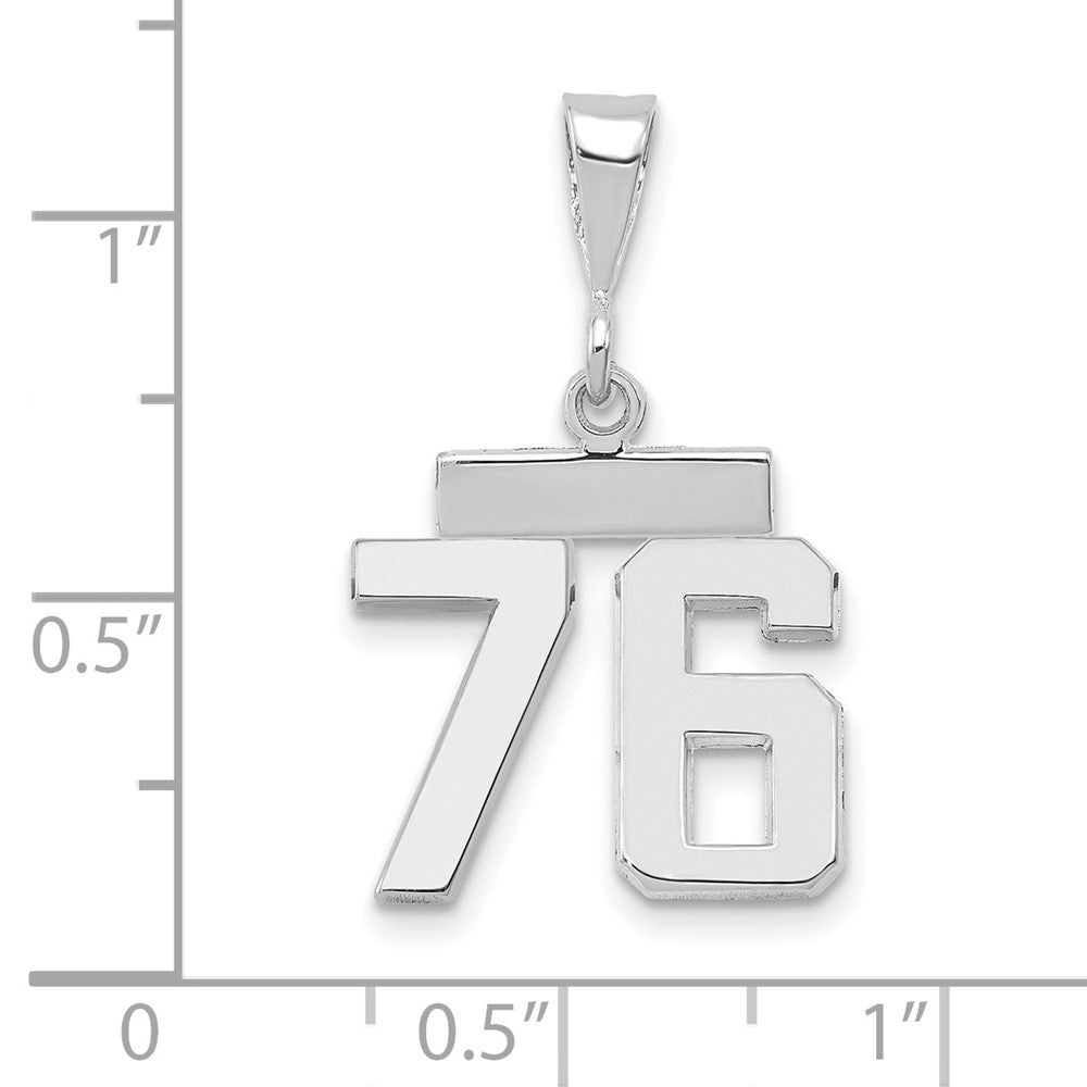 FJC Finejewelers 14 kt White Gold Small Polished Number 76 Charm