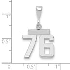 FJC Finejewelers 14 kt White Gold Small Polished Number 76 Charm