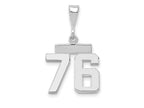 FJC Finejewelers 14 kt White Gold Small Polished Number 76 Charm