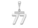 FJC Finejewelers 14 kt White Gold Small Polished Number 77 Charm