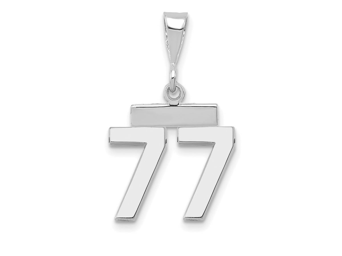 FJC Finejewelers 14 kt White Gold Small Polished Number 77 Charm