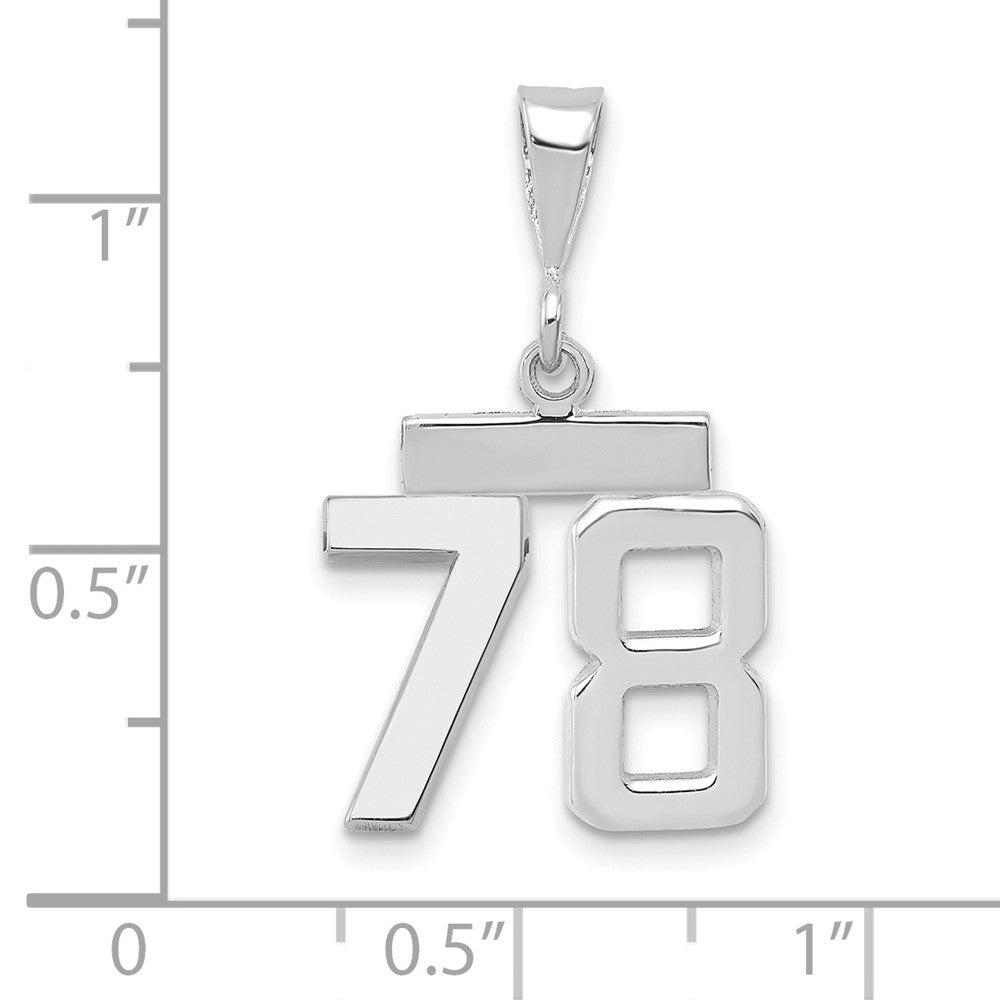 FJC Finejewelers 14 kt White Gold Small Polished Number 78 Charm