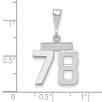 FJC Finejewelers 14 kt White Gold Small Polished Number 78 Charm