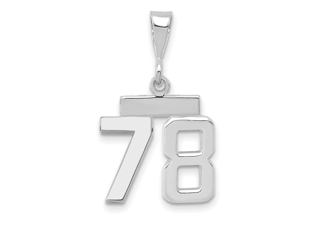 FJC Finejewelers 14 kt White Gold Small Polished Number 78 Charm
