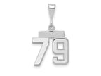 FJC Finejewelers 14 kt White Gold Small Polished Number 79 Charm