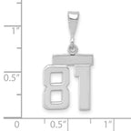 FJC Finejewelers 14 kt White Gold Small Polished Number 81 Charm