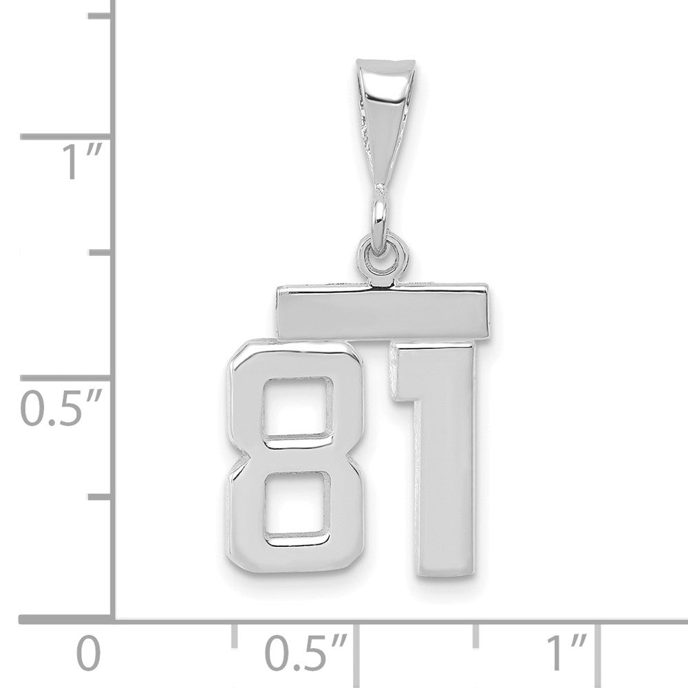FJC Finejewelers 14 kt White Gold Small Polished Number 81 Charm
