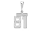 FJC Finejewelers 14 kt White Gold Small Polished Number 81 Charm