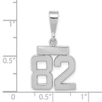 FJC Finejewelers 14 kt White Gold Small Polished Number 82 Charm