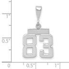 FJC Finejewelers 14 kt White Gold Small Polished Number 83 Charm