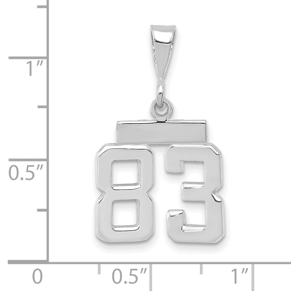 FJC Finejewelers 14 kt White Gold Small Polished Number 83 Charm