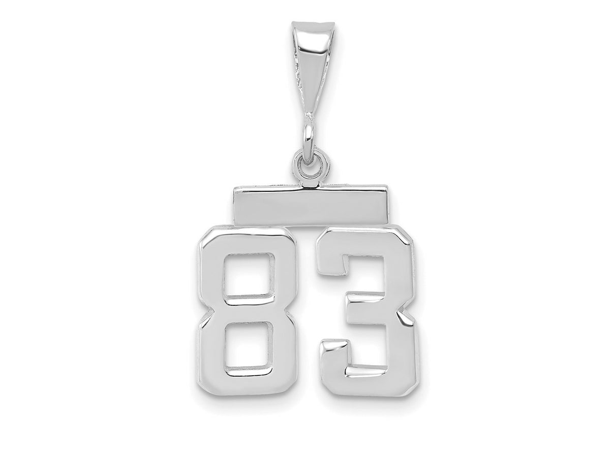 FJC Finejewelers 14 kt White Gold Small Polished Number 83 Charm
