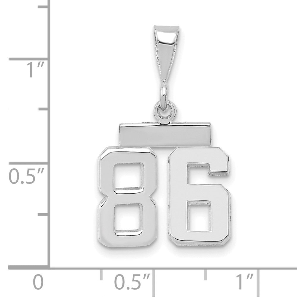 FJC Finejewelers 14 kt White Gold Small Polished Number 86 Charm