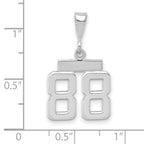 FJC Finejewelers 14 kt White Gold Small Polished Number 88 Charm