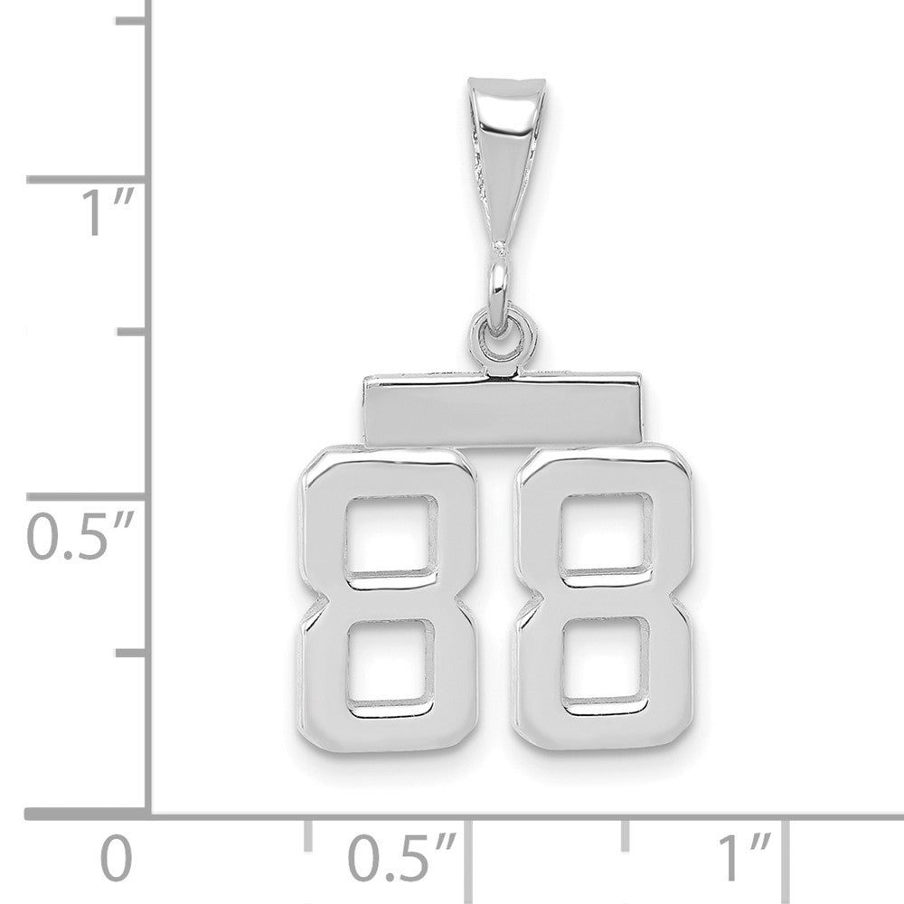FJC Finejewelers 14 kt White Gold Small Polished Number 88 Charm