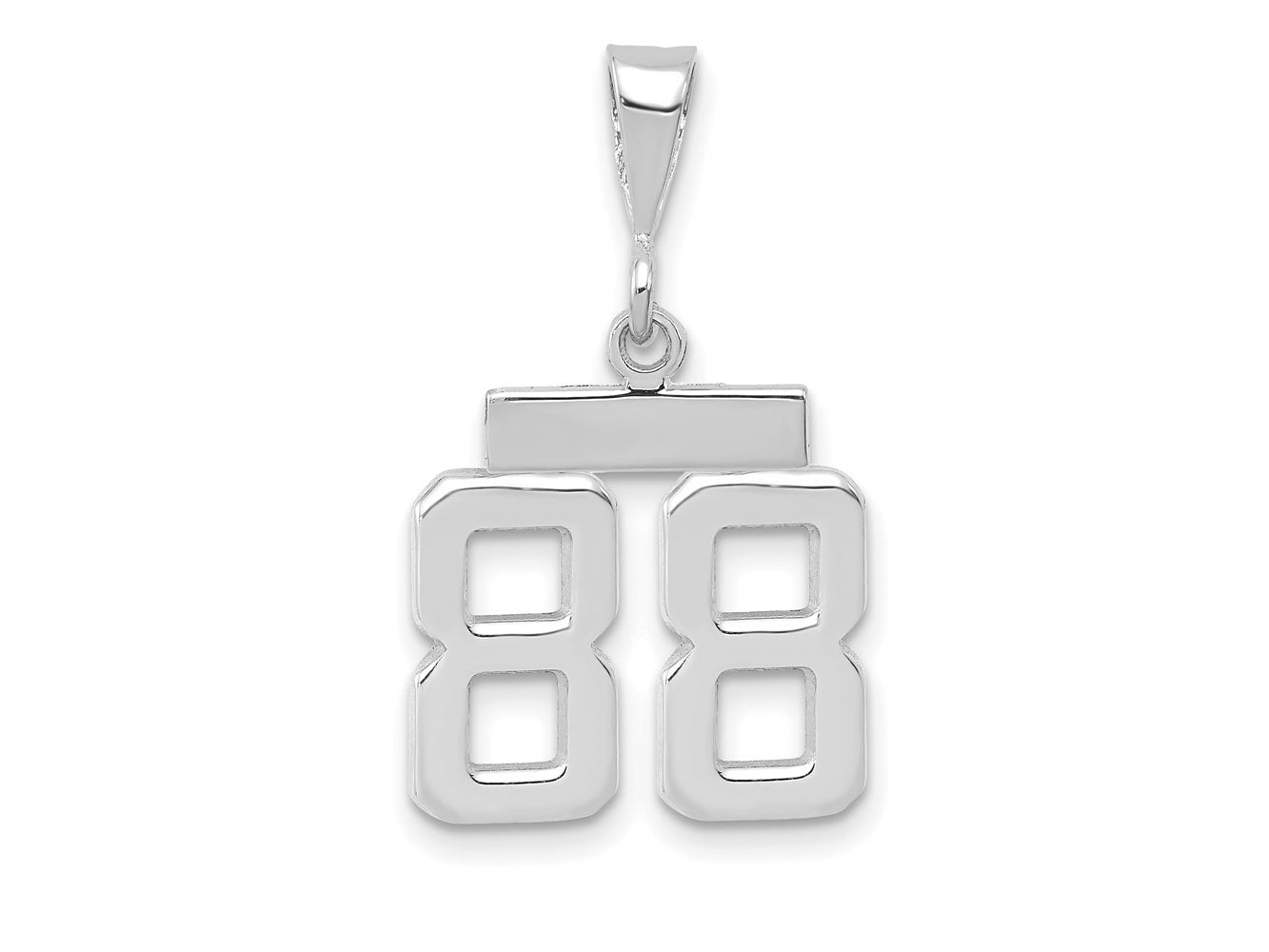 FJC Finejewelers 14 kt White Gold Small Polished Number 88 Charm