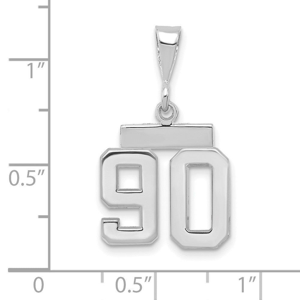 FJC Finejewelers 14 kt White Gold Small Polished Number 90 Charm