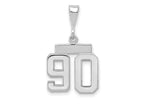 FJC Finejewelers 14 kt White Gold Small Polished Number 90 Charm