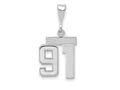 FJC Finejewelers 14 kt White Gold Small Polished Number 91 Charm