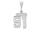FJC Finejewelers 14 kt White Gold Small Polished Number 91 Charm