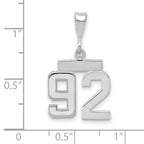 FJC Finejewelers 14 kt White Gold Small Polished Number 92 Charm
