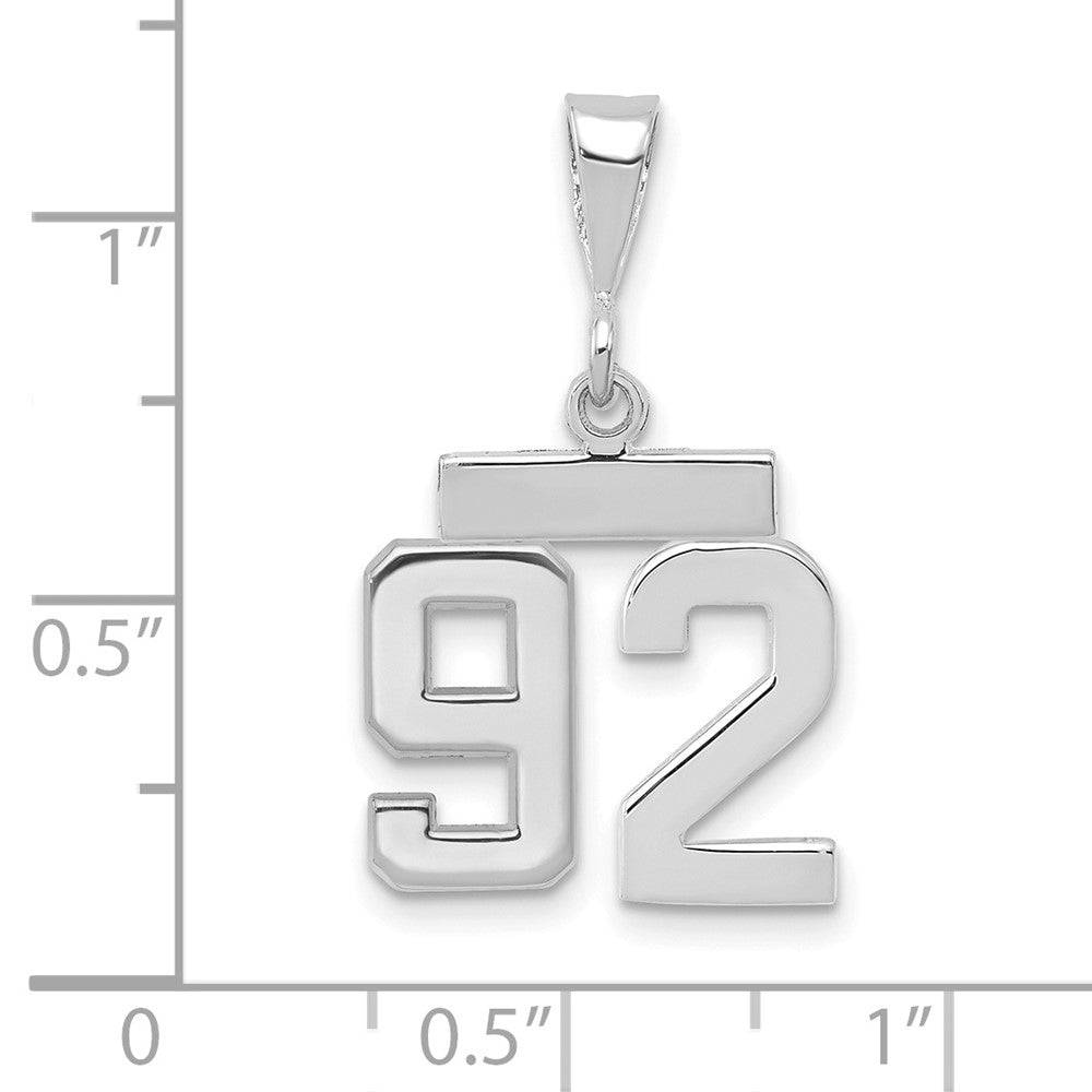 FJC Finejewelers 14 kt White Gold Small Polished Number 92 Charm