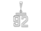 FJC Finejewelers 14 kt White Gold Small Polished Number 92 Charm