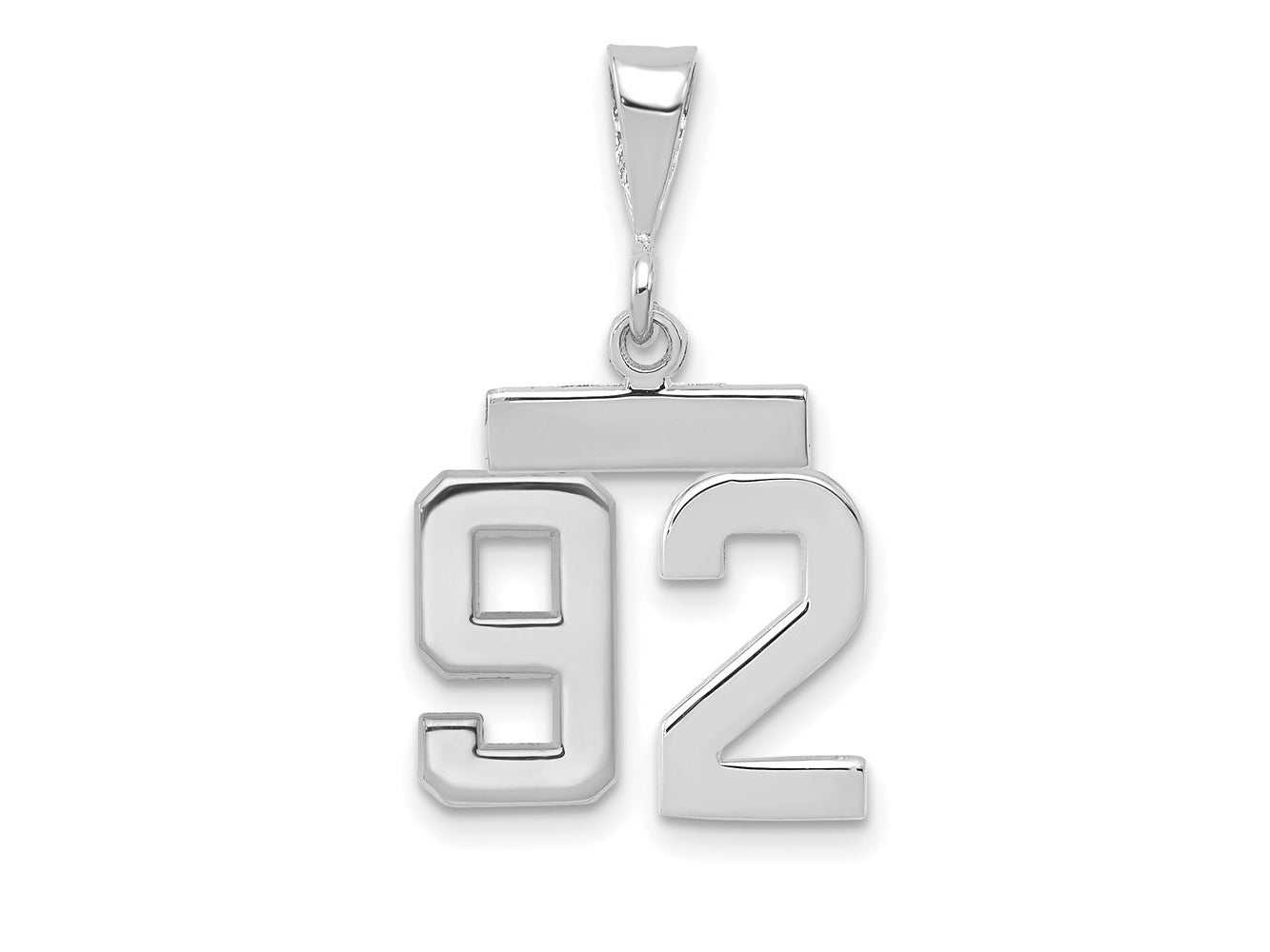 FJC Finejewelers 14 kt White Gold Small Polished Number 92 Charm