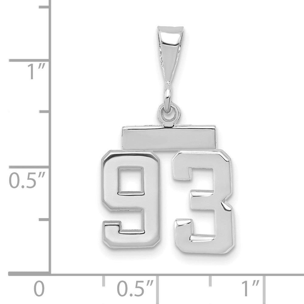 FJC Finejewelers 14 kt White Gold Small Polished Number 93 Charm