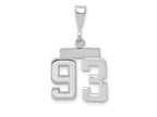 FJC Finejewelers 14 kt White Gold Small Polished Number 93 Charm