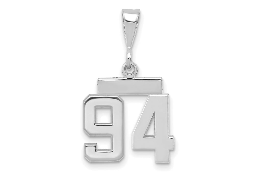 FJC Finejewelers 14 kt White Gold Small Polished Number 94 Charm