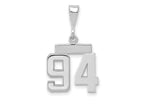 FJC Finejewelers 14 kt White Gold Small Polished Number 94 Charm