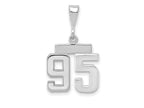 FJC Finejewelers 14 kt White Gold Small Polished Number 95 Charm