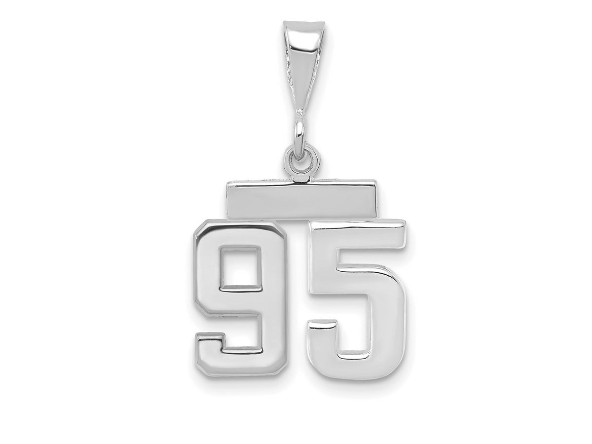 FJC Finejewelers 14 kt White Gold Small Polished Number 95 Charm