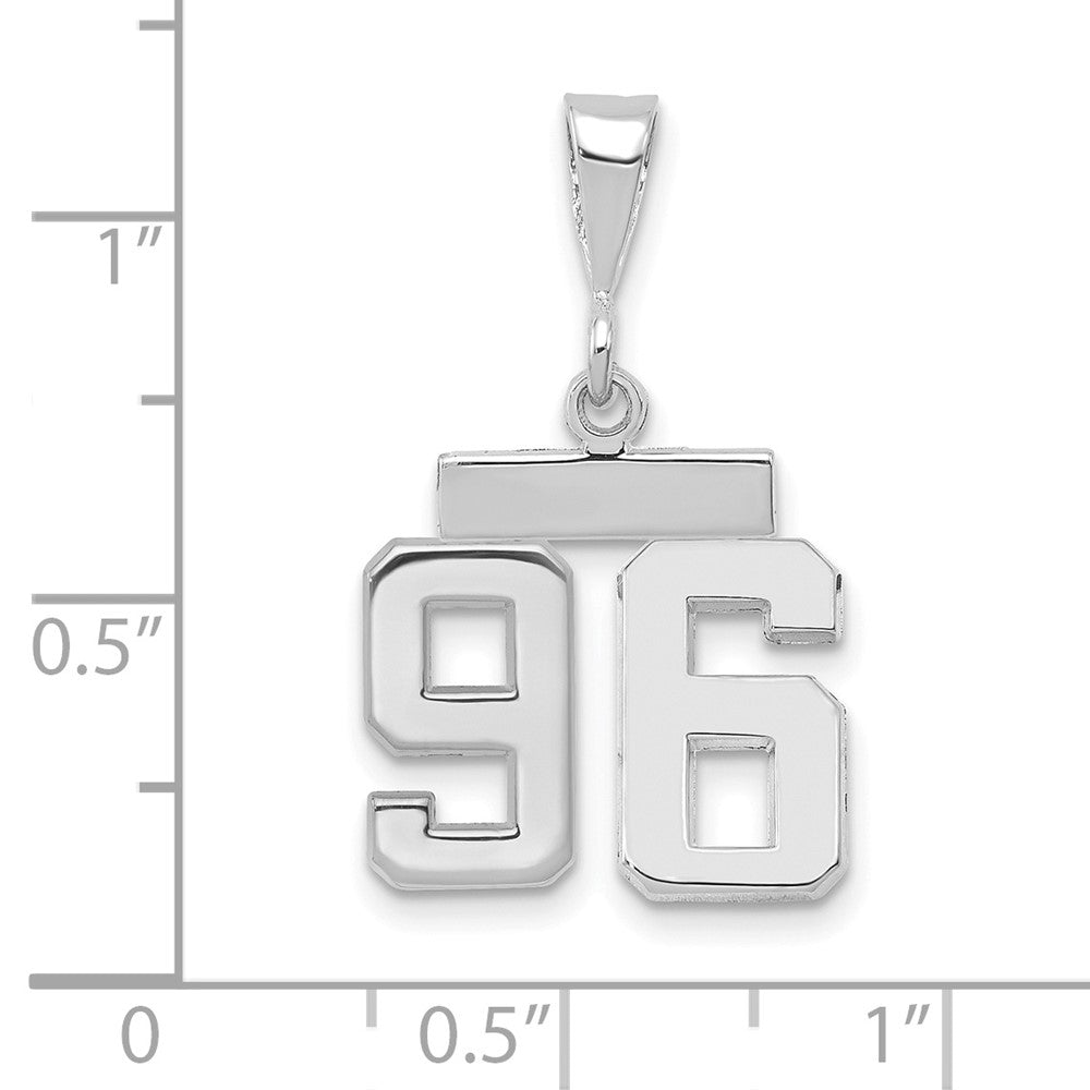 FJC Finejewelers 14 kt White Gold Small Polished Number 96 Charm