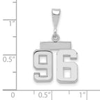 FJC Finejewelers 14 kt White Gold Small Polished Number 96 Charm