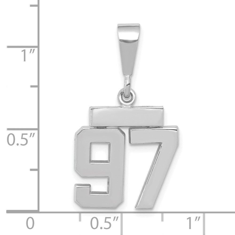 FJC Finejewelers 14 kt White Gold Small Polished Number 97 Charm