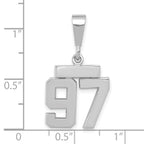 FJC Finejewelers 14 kt White Gold Small Polished Number 97 Charm
