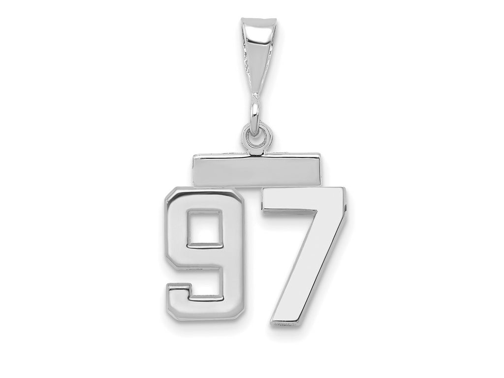 FJC Finejewelers 14 kt White Gold Small Polished Number 97 Charm