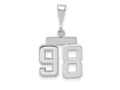 FJC Finejewelers 14 kt White Gold Small Polished Number 98 Charm