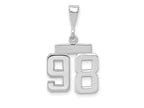FJC Finejewelers 14 kt White Gold Small Polished Number 98 Charm