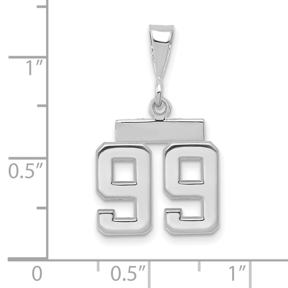 FJC Finejewelers 14 kt White Gold Small Polished Number 99 Charm