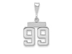 FJC Finejewelers 14 kt White Gold Small Polished Number 99 Charm