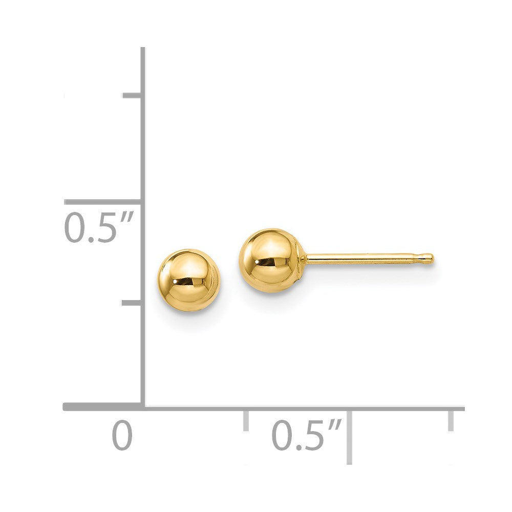 FJC Finejewelers 14 kt Yellow Gold Polished Ball Post Earrings 4 x 4 mm