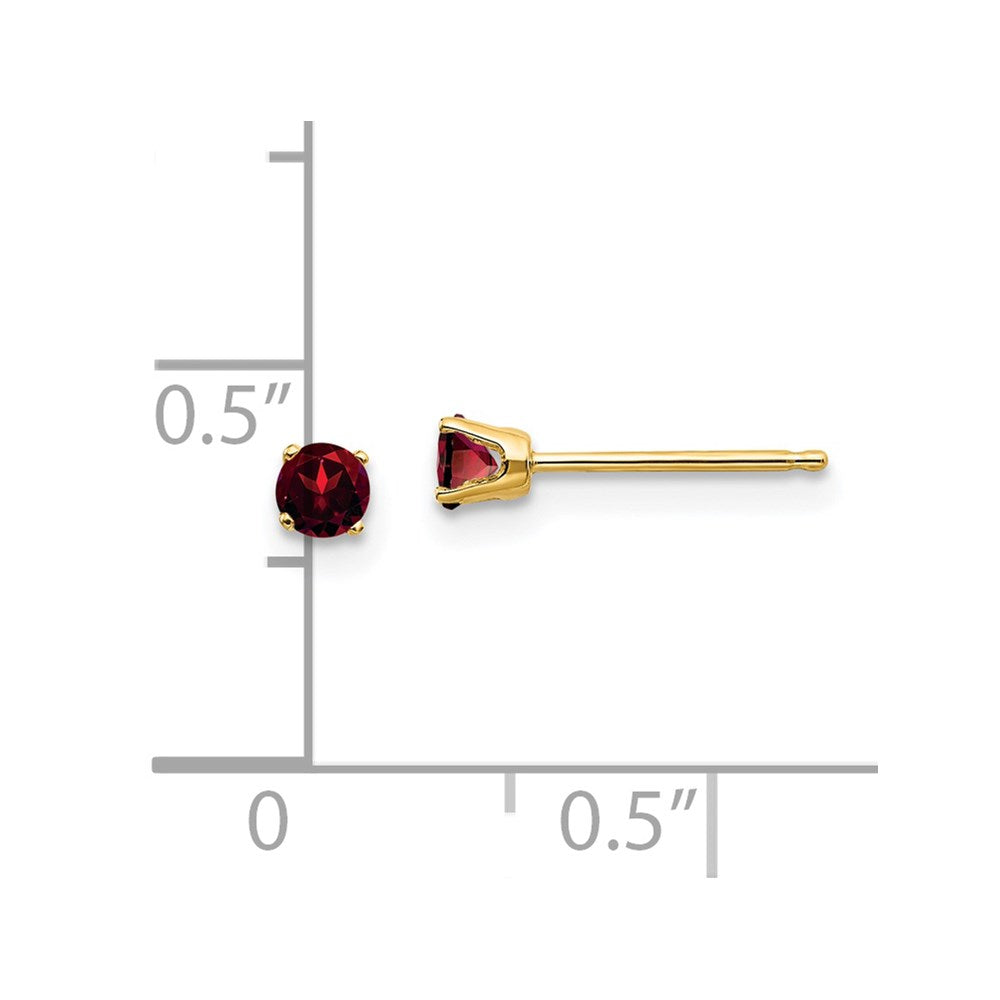 FJC Finejewelers 14 kt Yellow Gold Stud January/Garnet Post Earrings 3 x 3 mm
