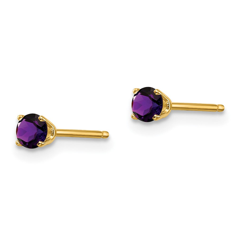 FJC Finejewelers 14 kt Yellow Gold Stud February/Amethyst Post Earrings 3 x 3 mm