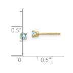 FJC Finejewelers 14 kt Yellow Gold Stud March/Aquamarine Post Earrings 3 x 3 mm