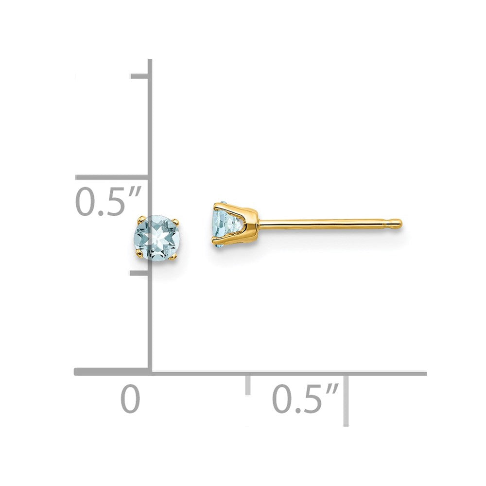 FJC Finejewelers 14 kt Yellow Gold Stud March/Aquamarine Post Earrings 3 x 3 mm